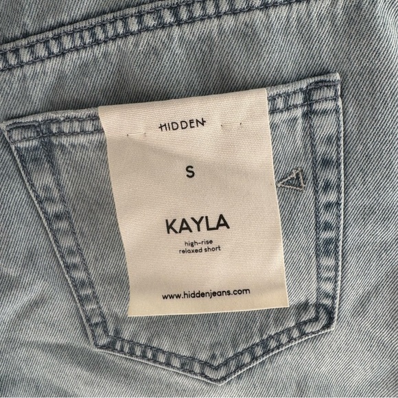 Hidden Jeans Pearl Embellished Medium Wash Shorts Blue Denim high rise size S - Picture 9 of 11